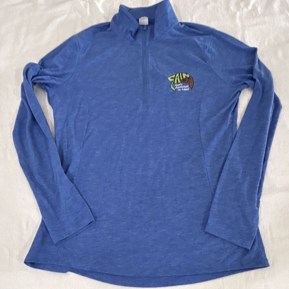 Sport-Tek Women's Blue M 1/4 Zip Mock Neck Pullover Long Sleeve GAIN 0063